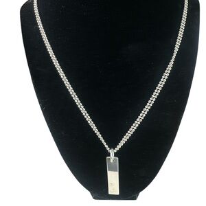 GuCCI Silver double chain Pendant Necklace